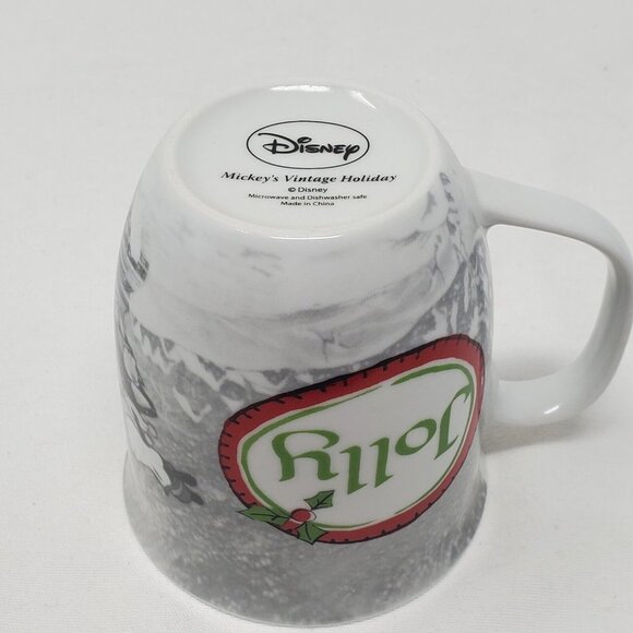 Disney, Jolly, Mickey's Vintage Holiday Ice Skating In Santa Hat Coffee Cup Mug - Picture 8 of 10